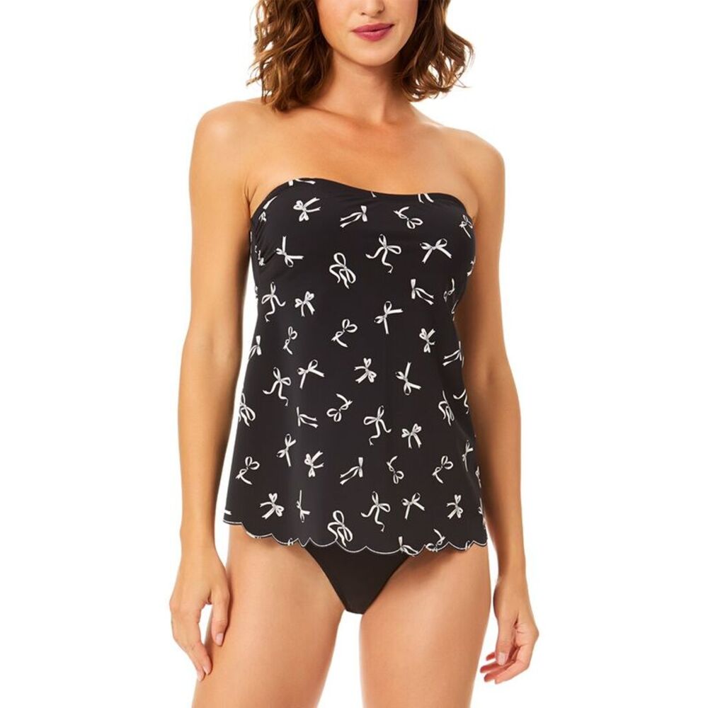 Cece Womens  Bandeau Back Tie Tankini, Black